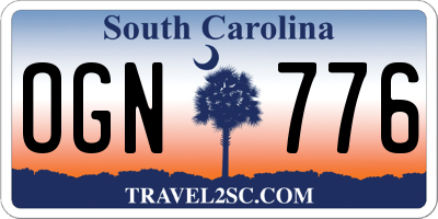 SC license plate OGN776
