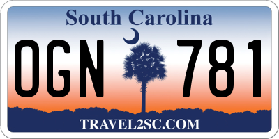 SC license plate OGN781
