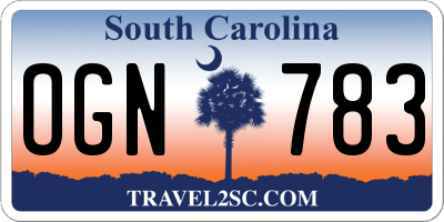 SC license plate OGN783