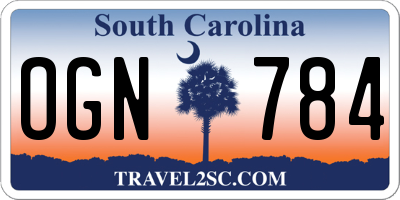 SC license plate OGN784