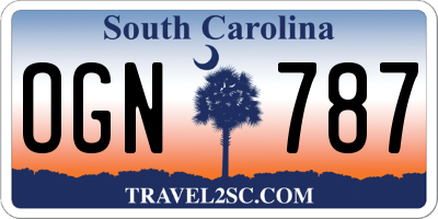 SC license plate OGN787