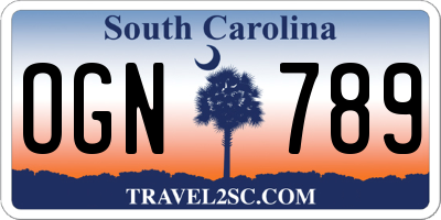 SC license plate OGN789