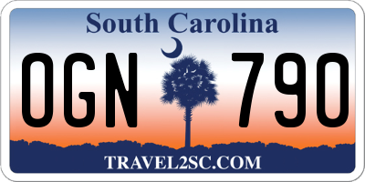 SC license plate OGN790