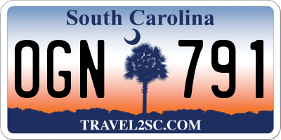 SC license plate OGN791