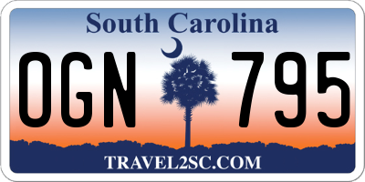 SC license plate OGN795