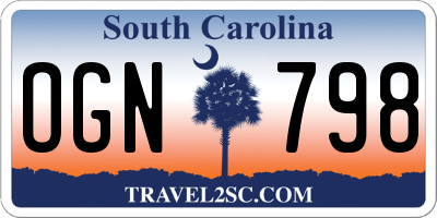 SC license plate OGN798