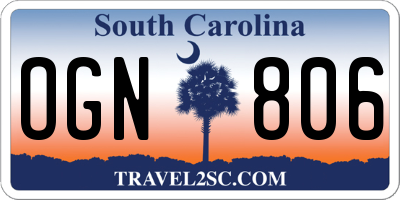 SC license plate OGN806