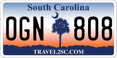 SC license plate OGN808
