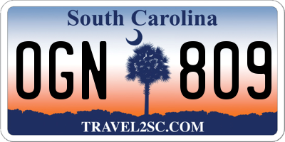 SC license plate OGN809
