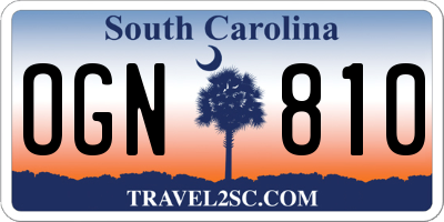 SC license plate OGN810