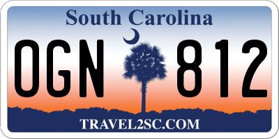 SC license plate OGN812
