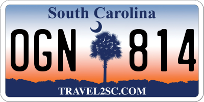 SC license plate OGN814