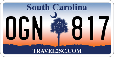 SC license plate OGN817