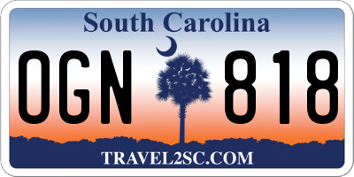SC license plate OGN818
