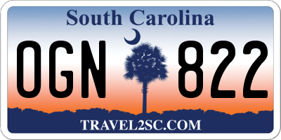 SC license plate OGN822