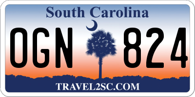SC license plate OGN824