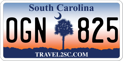 SC license plate OGN825
