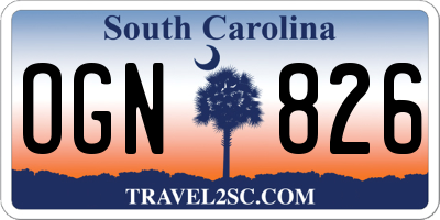SC license plate OGN826