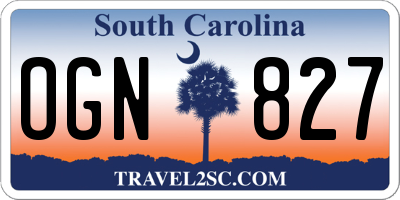 SC license plate OGN827
