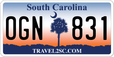SC license plate OGN831