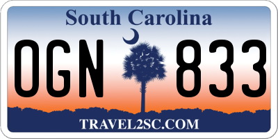 SC license plate OGN833