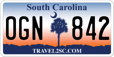 SC license plate OGN842