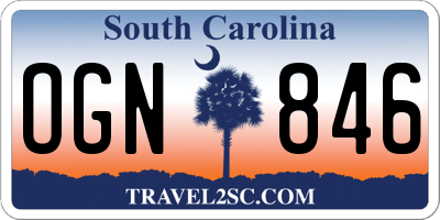 SC license plate OGN846