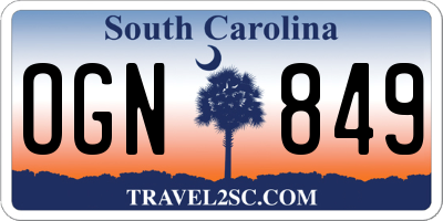 SC license plate OGN849