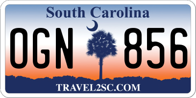 SC license plate OGN856