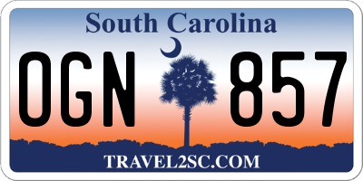 SC license plate OGN857
