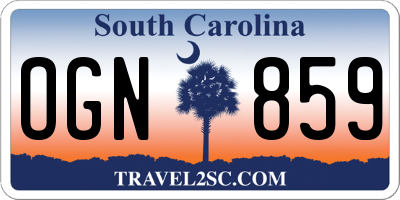 SC license plate OGN859