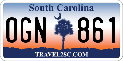 SC license plate OGN861