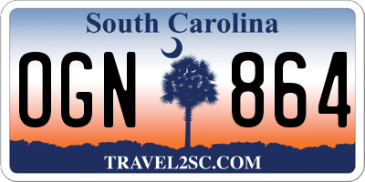 SC license plate OGN864