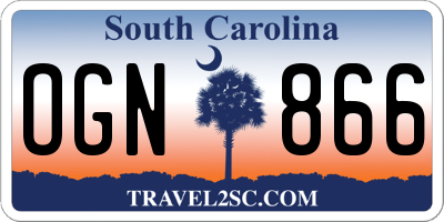 SC license plate OGN866