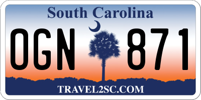 SC license plate OGN871