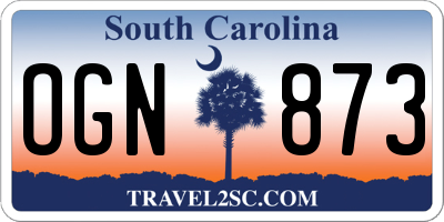 SC license plate OGN873