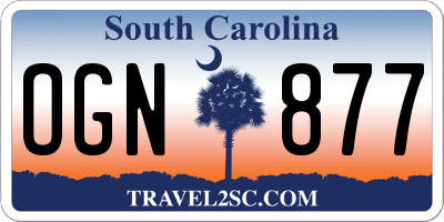 SC license plate OGN877