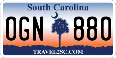 SC license plate OGN880