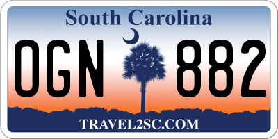 SC license plate OGN882