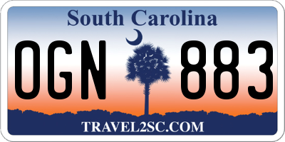 SC license plate OGN883