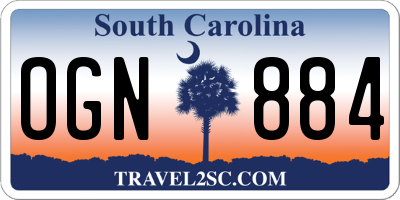 SC license plate OGN884