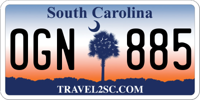 SC license plate OGN885