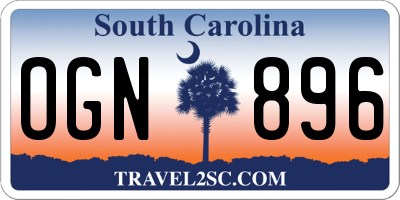 SC license plate OGN896