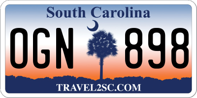 SC license plate OGN898