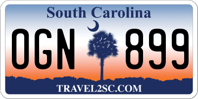 SC license plate OGN899