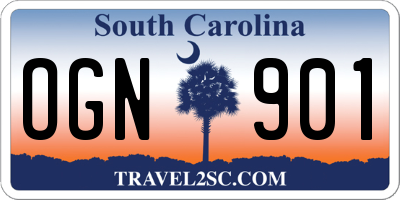 SC license plate OGN901