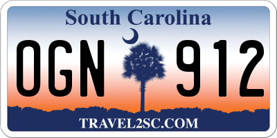 SC license plate OGN912