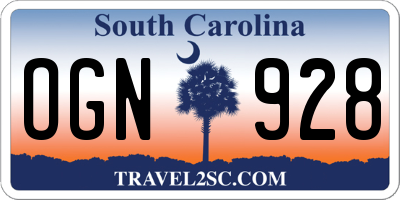 SC license plate OGN928