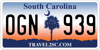 SC license plate OGN939