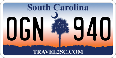 SC license plate OGN940